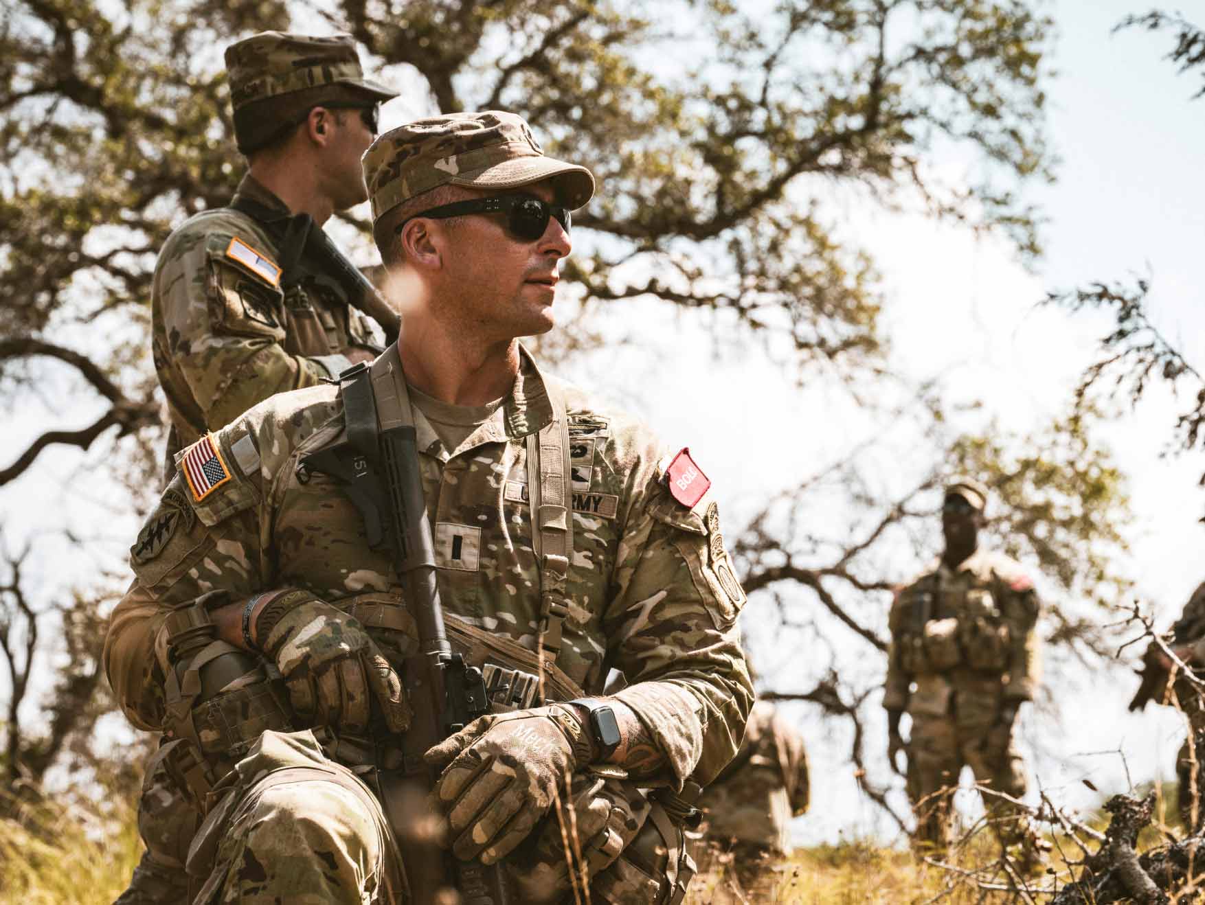 Soldiers performing a field training during the Army Basic Officer Leadership Course